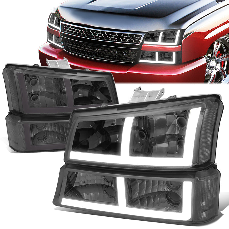 LED DRL Headlights<br>03-06 Chevy Avalanche Silverado 1500-3500 / HD