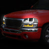 LED DRL Switchback Headlights<br>99-06 GMC Sierra 1500-3500 Yukon