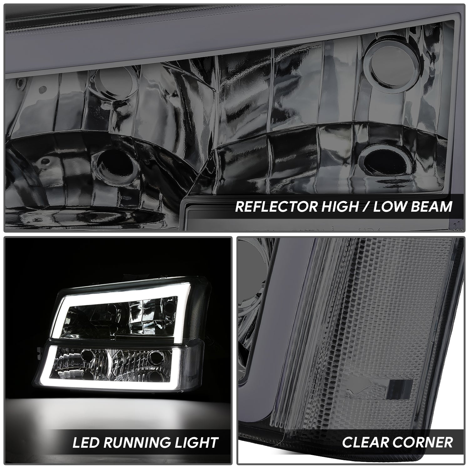 LED DRL Headlights <br>03-07 Chevy Silverado / Avalanche 1500-3500