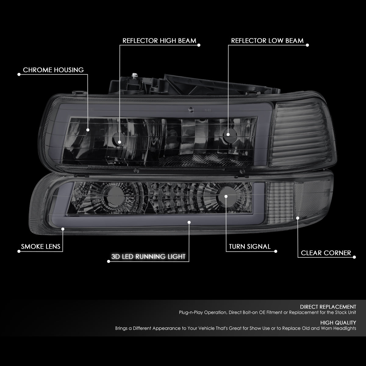 LED DRL Headlights<br>99-06 Chevy Silverado / Suburban 1500-3500