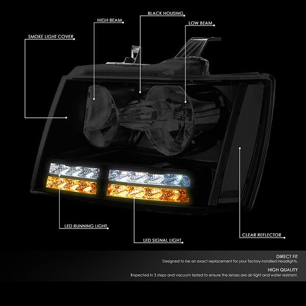 LED DRL Headlights<br>07-14 Chevy Tahoe Suburban 1500