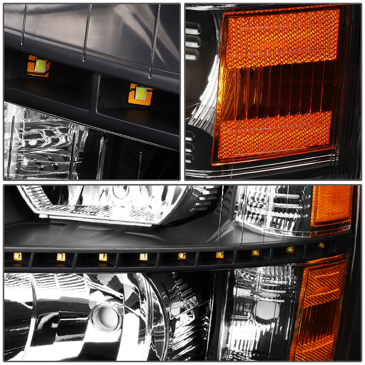 LED DRL Headlights<br>07-14 Chevy Silverado 1500 2500 3500 HD