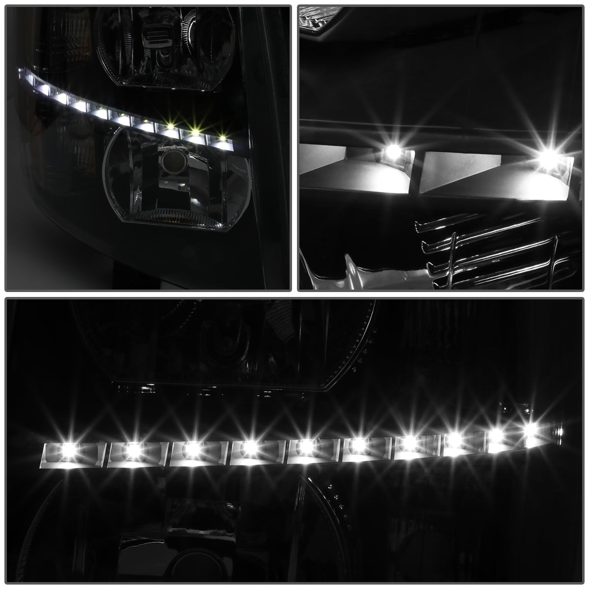 LED DRL Headlights<br>07-14 Chevy Silverado 1500 2500 3500 HD