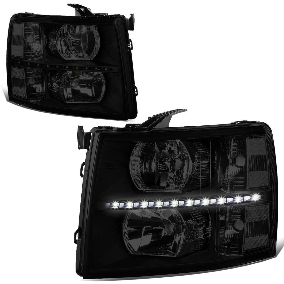 LED DRL Headlights<br>07-14 Chevy Silverado 1500 2500 3500 HD