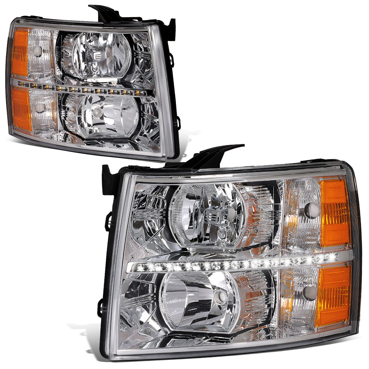 LED DRL Headlights<br>07-14 Chevy Silverado 1500 2500 3500 HD