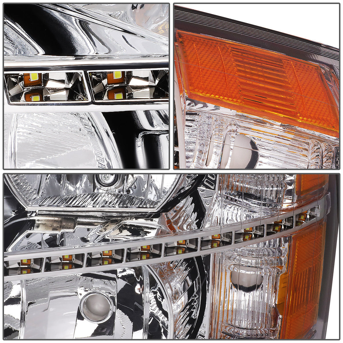 LED DRL Headlights<br>07-14 Chevy Silverado 1500 2500 3500 HD