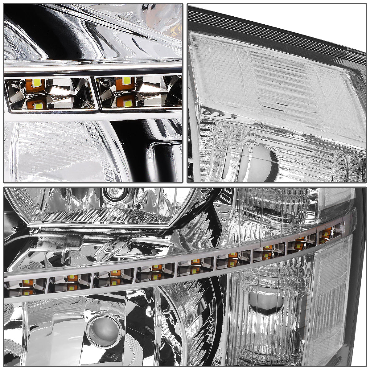 LED DRL Headlights<br>07-14 Chevy Silverado 1500 2500 3500 HD