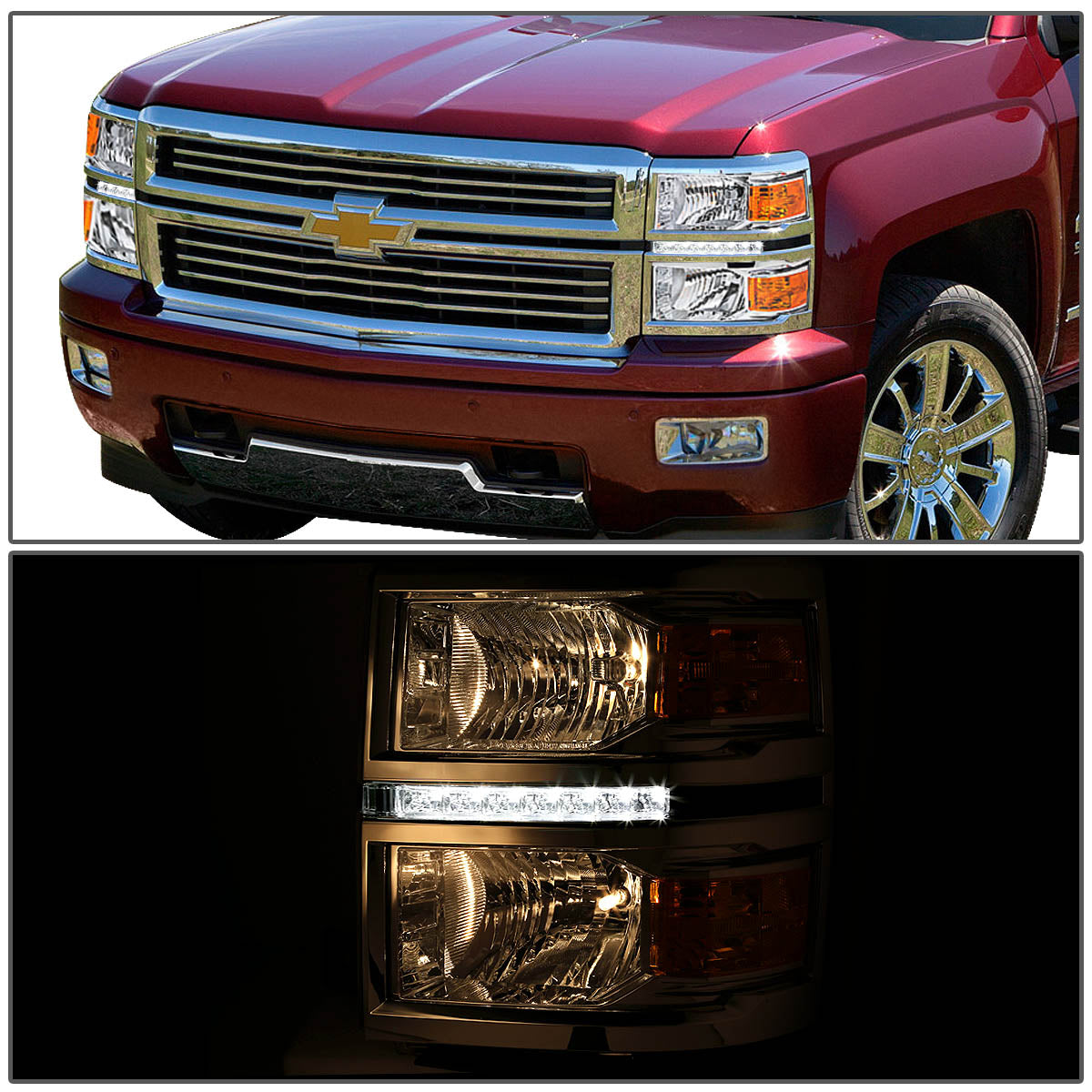 LED DRL Headlights<br>14-15 Chevy Silverado 1500