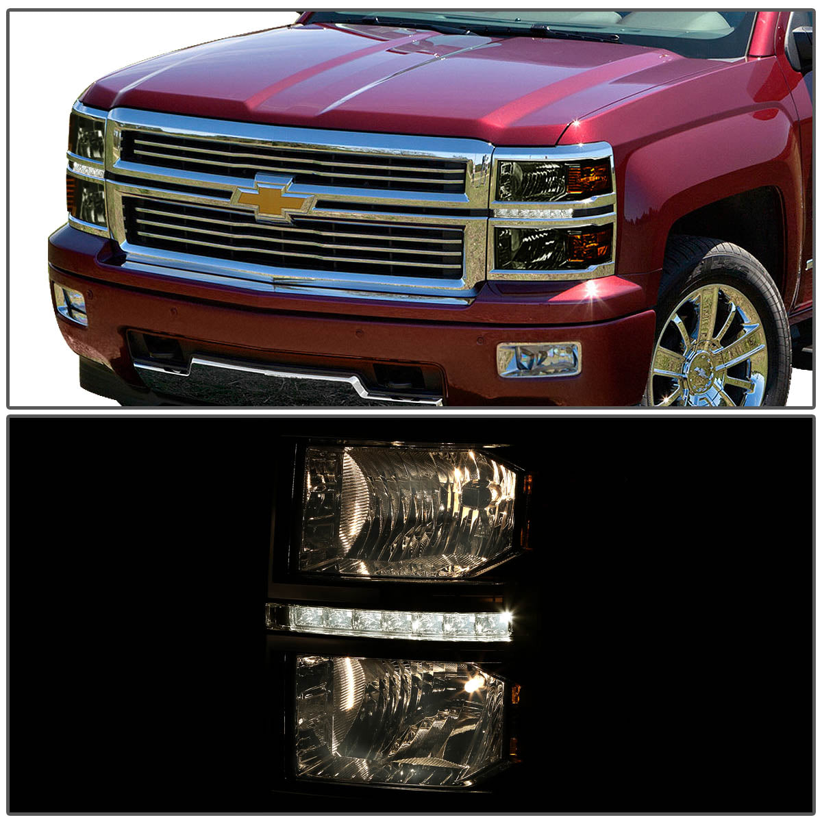 LED DRL Headlights<br>14-15 Chevy Silverado 1500