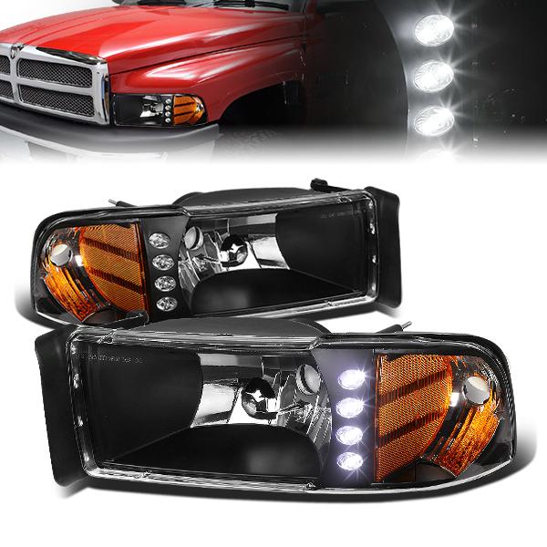 LED DRL Headlights<br>94-02 Dodge Ram 1500 2500 3500