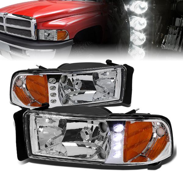 LED DRL Headlights<br>94-02 Dodge Ram 1500 2500 3500