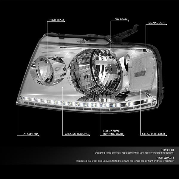 LED DRL Headlights<br>04-08 Ford F-150, 06-08 Lincoln Mark LT