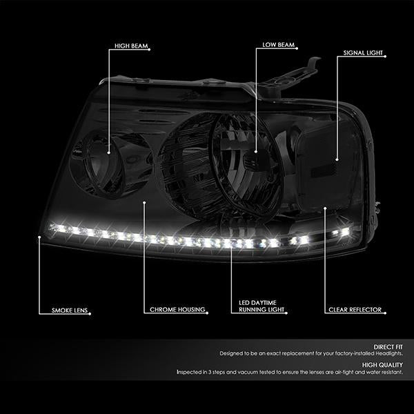 LED DRL Headlights<br>04-08 Ford F-150, 06-08 Lincoln Mark LT