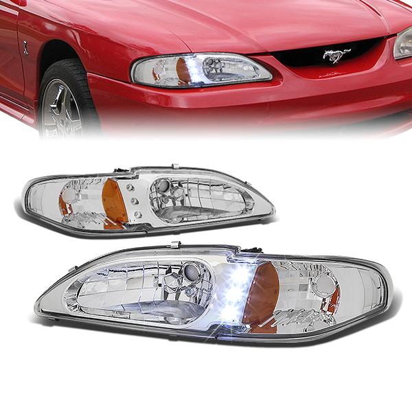 LED DRL Headlights<br>94-98 Ford Mustang