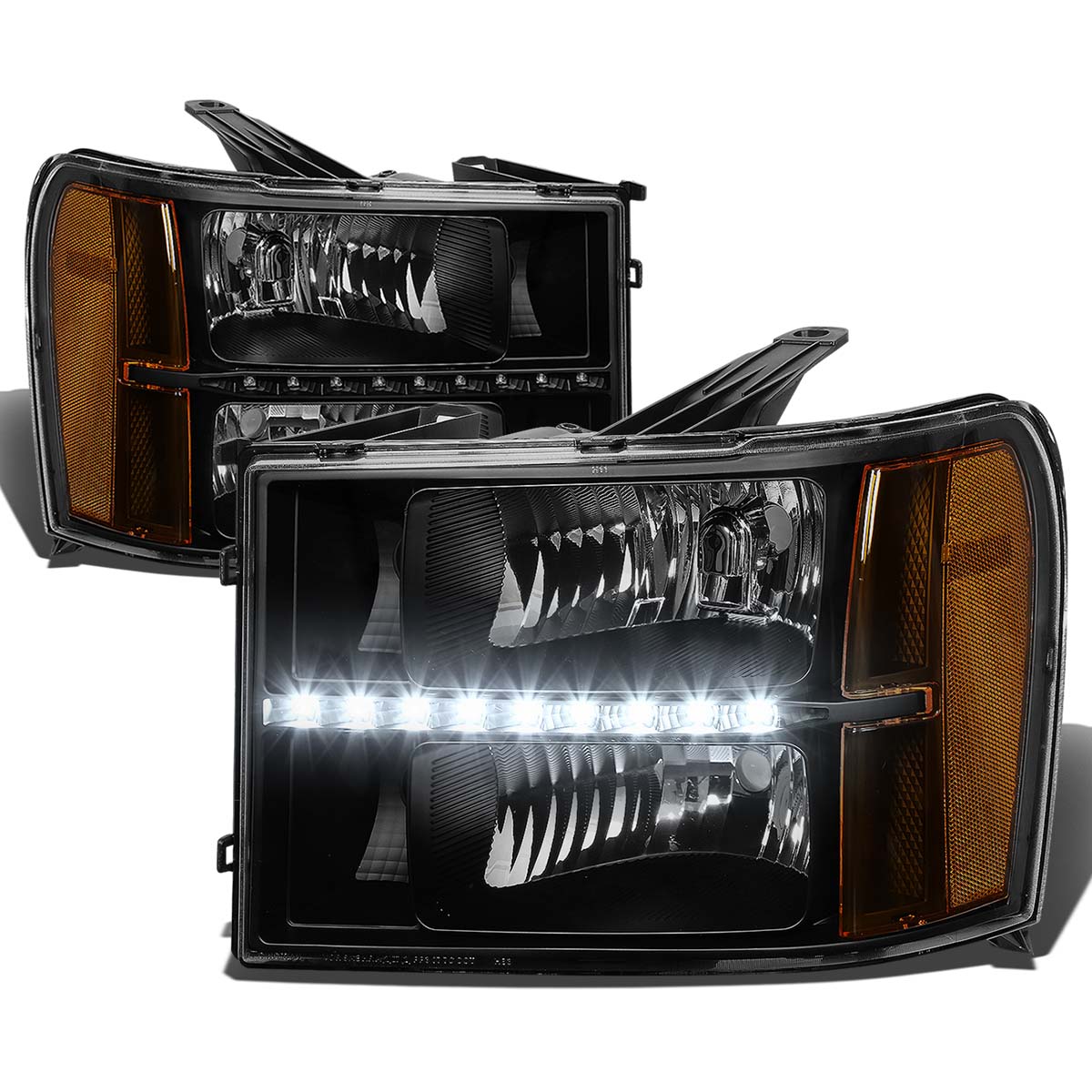 LED DRL Headlights<br>07-14 GMC Sierra 1500 2500 3500 HD