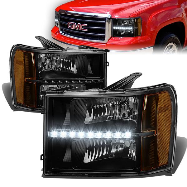 LED DRL Headlights<br>07-14 GMC Sierra 1500 2500 3500 HD