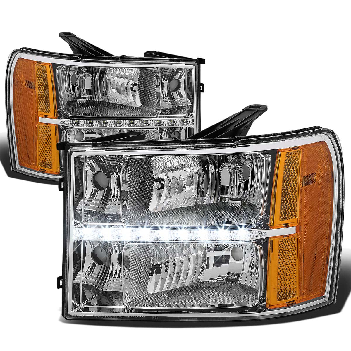 LED DRL Headlights<br>07-14 GMC Sierra 1500 2500 3500 HD