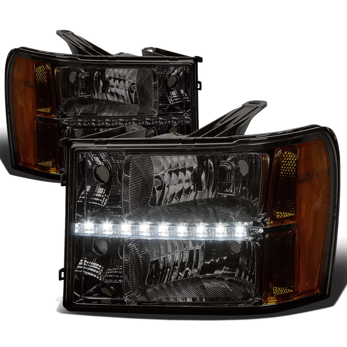 LED DRL Headlights<br>07-14 GMC Sierra 1500 2500 3500 HD