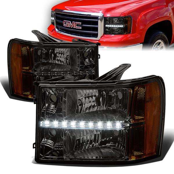 LED DRL Headlights<br>07-14 GMC Sierra 1500 2500 3500 HD