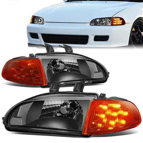 LED Turn Signal Headlights<br>92-95 Honda Civic Coupe/ Hatchback