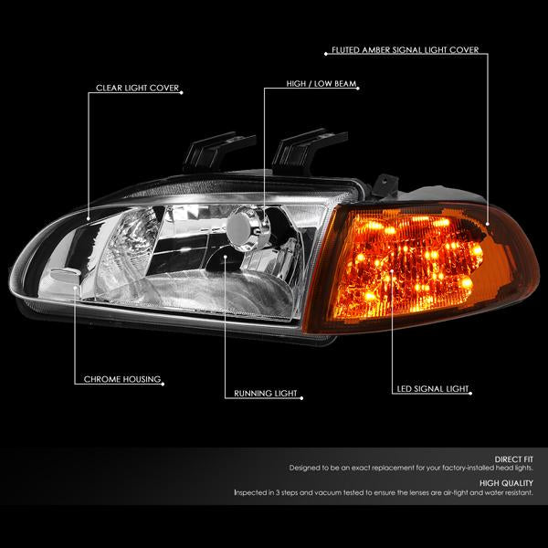 LED Turn Signal Headlights<br>92-95 Honda Civic Coupe/ Hatchback