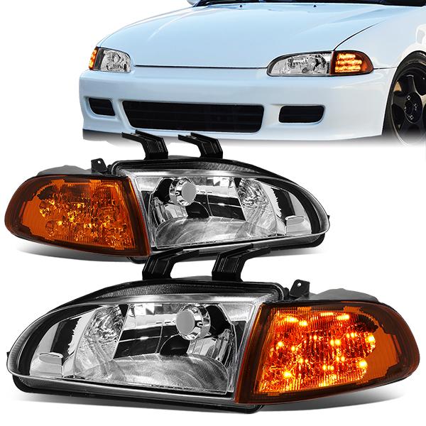 LED Turn Signal Headlights<br>92-95 Honda Civic Coupe/ Hatchback