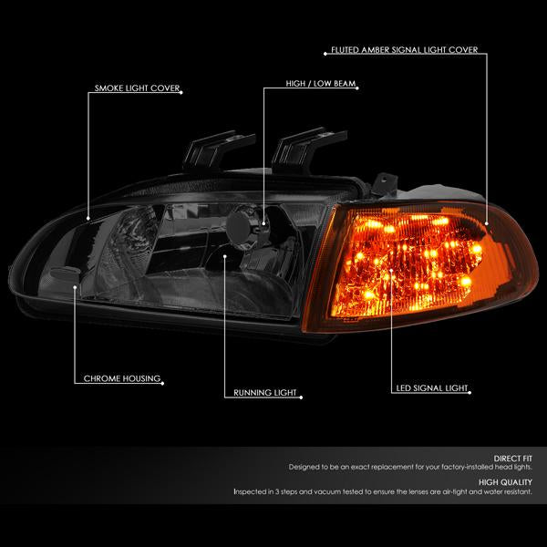 LED Turn Signal Headlights<br>92-95 Honda Civic Coupe/ Hatchback