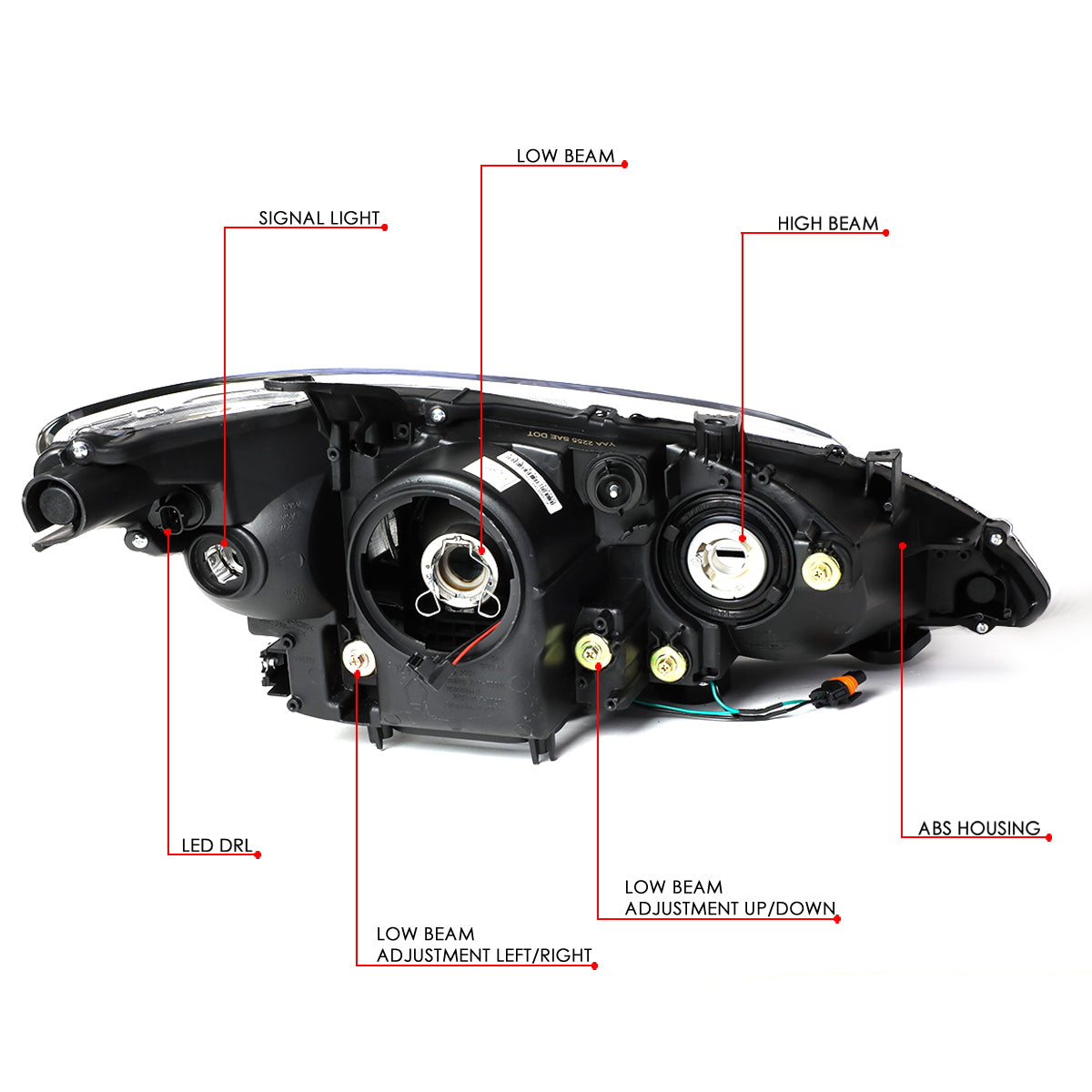 LED DRL Projector Headlights<br>07-12 Lexus ES350