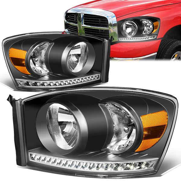 LED DRL Headlights<br>06-09 Dodge RAM 1500 2500 3500