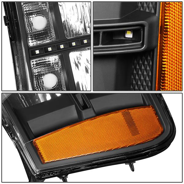 LED DRL Headlights<br>07-14 GMC Sierra 1500 2500 3500