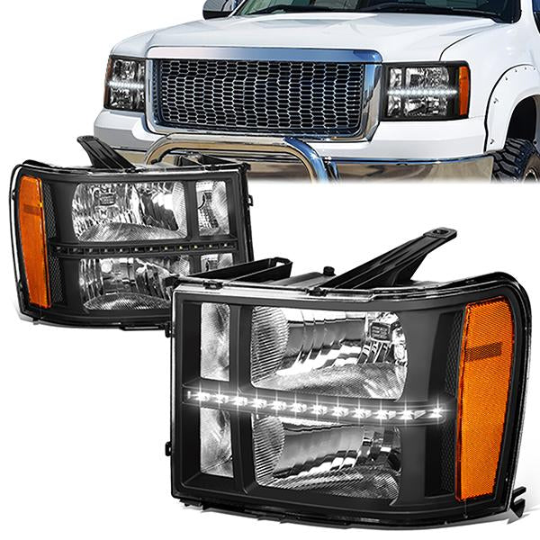 LED DRL Headlights<br>07-14 GMC Sierra 1500 2500 3500