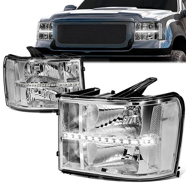 LED DRL Headlights<br>07-14 GMC Sierra 1500 2500 3500