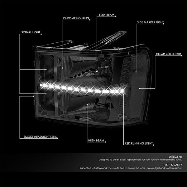 LED DRL Headlights<br>07-14 GMC Sierra 1500 2500 3500