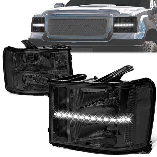 LED DRL Headlights<br>07-14 GMC Sierra 1500 2500 3500