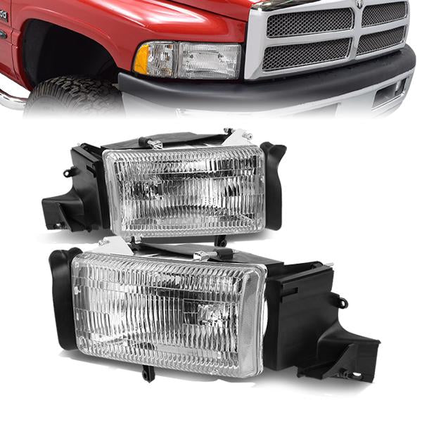 Factory Style Headlights<br>94-02 Dodge Ram 1500 2500 3500