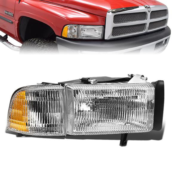 Factory Style Headlights<br>94-02 Dodge Ram 1500 2500 3500