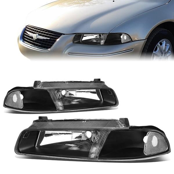 Factory Style Headlights<br>95-00 Chrysler Cirrus Dodge Stratus Plymouth Breeze