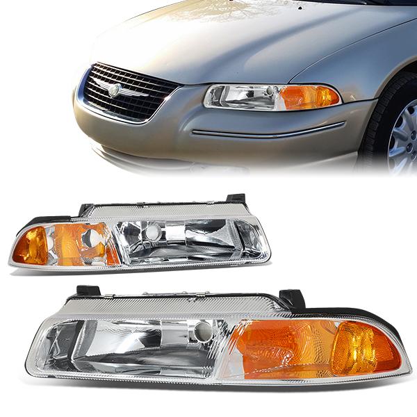 Factory Style Headlights<br>95-00 Chrysler Cirrus Dodge Stratus Plymouth Breeze