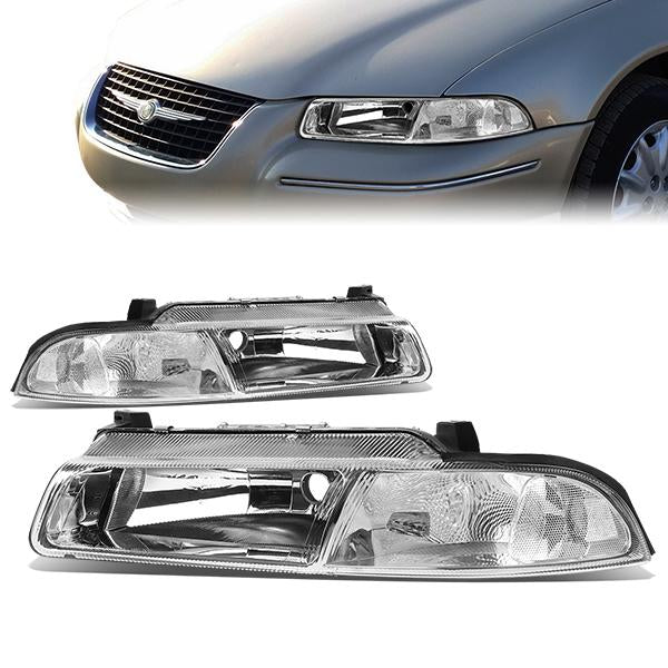 Factory Style Headlights<br>95-00 Chrysler Cirrus Dodge Stratus Plymouth Breeze