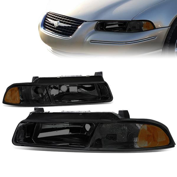 Factory Style Headlights<br>95-00 Chrysler Cirrus Dodge Stratus Plymouth Breeze