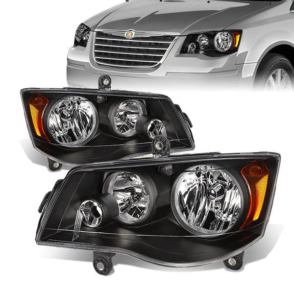 Factory Style Headlights<br>08-16 Chrysler Town Country, 11-17 Dodge Grand Caravan