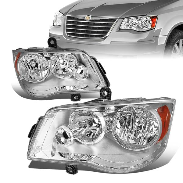 Factory Style Headlights<br>08-16 Chrysler Town Country, 11-17 Dodge Grand Caravan