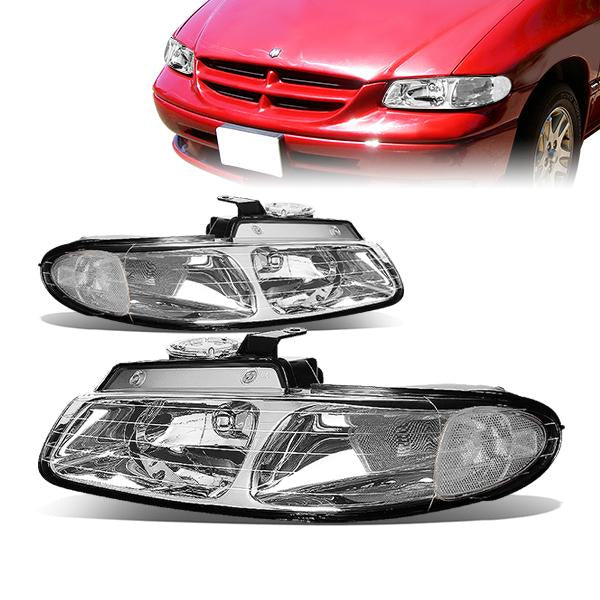 Factory Style Headlights<br>96-99 Dodge Grand Caravan Chrysler Town Country Voyager