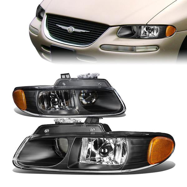 Projector Headlights<br>96-99 Dodge Grand Caravan Chrysler Town Country Voyager