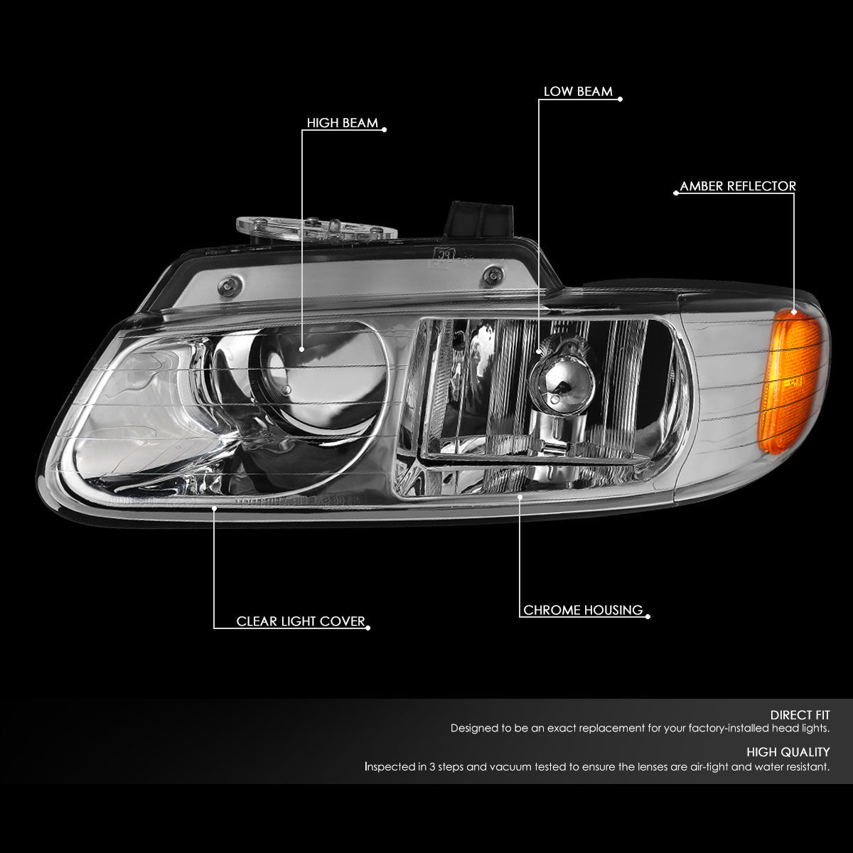 Projector Headlights<br>96-99 Dodge Grand Caravan Chrysler Town Country Voyager