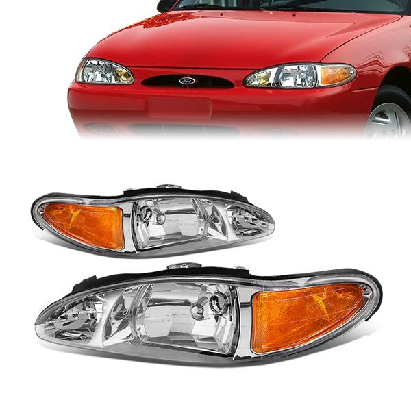 Factory Style Headlights<br>97-02 Ford Escort