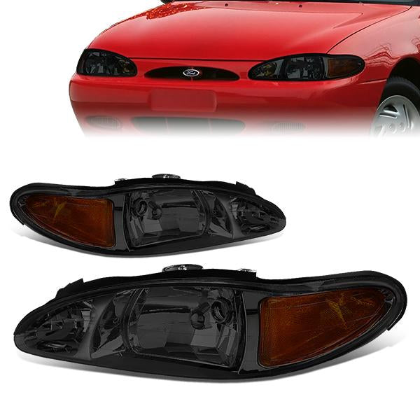 Factory Style Headlights<br>97-02 Ford Escort