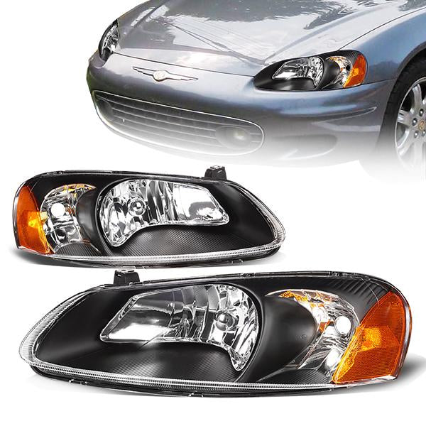 Factory Style Headlights<br>01-03 Chrysler Sebring, 01-06 Dodge Stratus