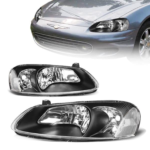 Factory Style Headlights<br>01-03 Chrysler Sebring, 01-06 Dodge Stratus