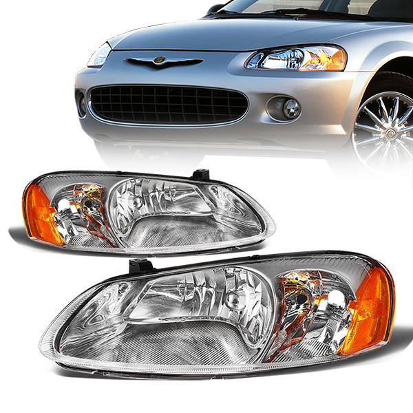 Factory Style Headlights<br>01-03 Chrysler Sebring, 01-06 Dodge Stratus